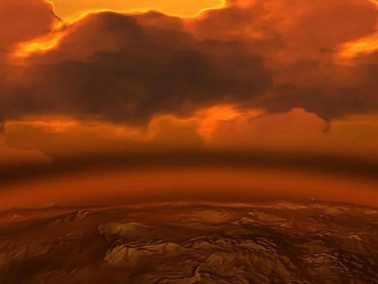 Algunas capas de nubes de Venus presentan temperaturas y presiones sorprendentemente favorables. Los investigadores han propuesto que los microbios podrían sobrevivir dentro de esas nubes. Crédito: ESA